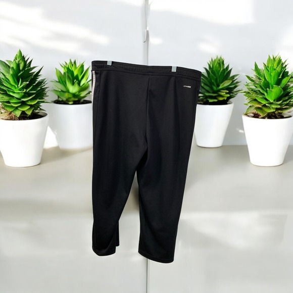 Adidas Training Pants Cropped 3-Stripes Athletic Black S - Picture 3 of 6